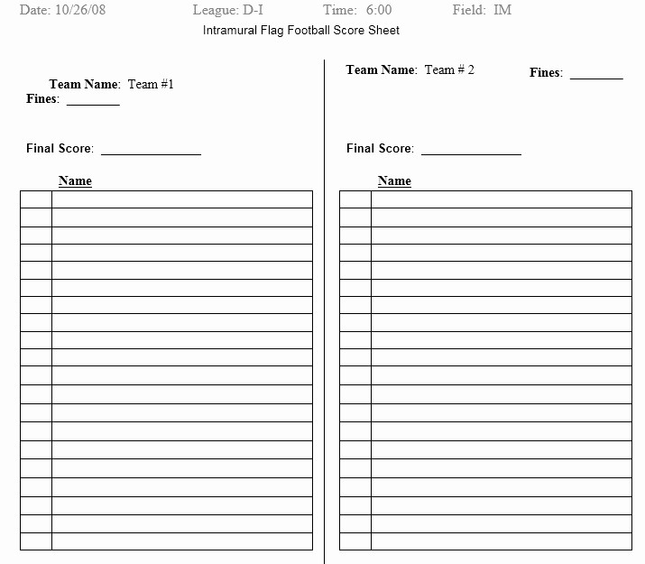 Football Team Sheet Template Download New 13 Free Sample Football Score Sheet Templates Printable