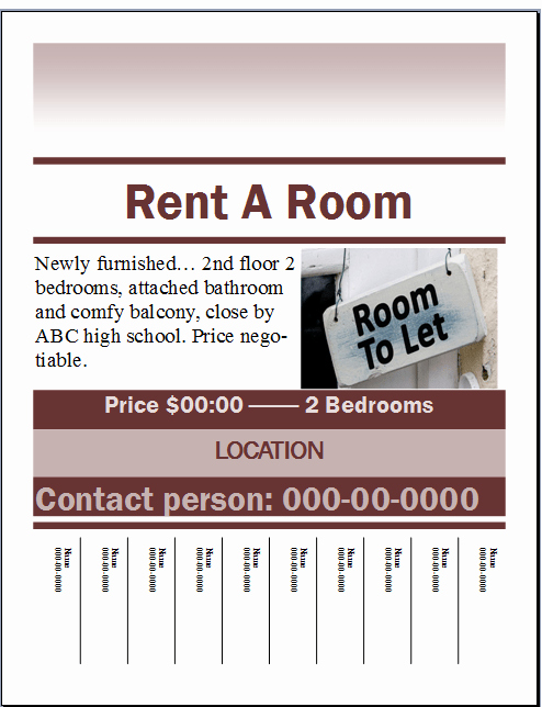 For Rent Flyer Template Free Beautiful Rent A Room Flyer Templ and Real Estate Business Flyer