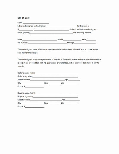 For Sale as is form Elegant General Bill Of Sale form Free Download Create Edit