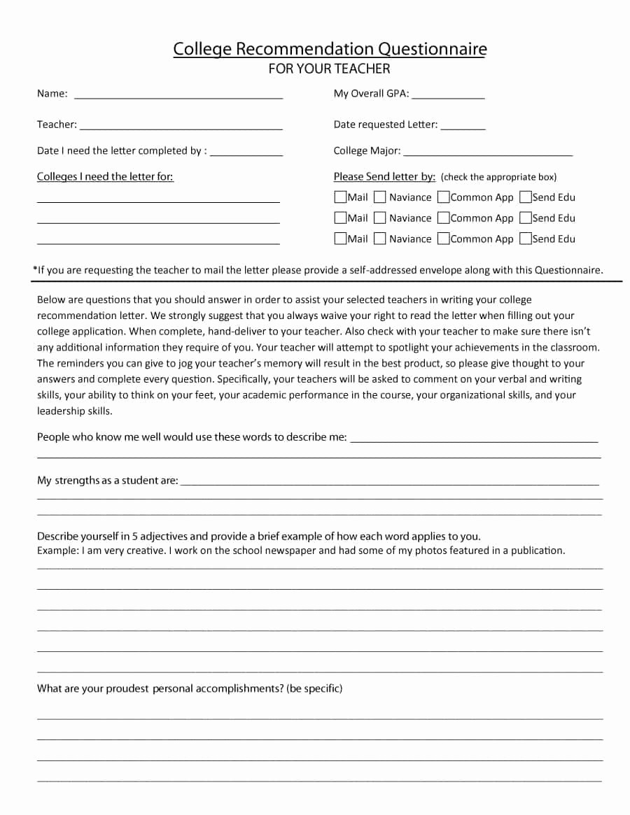 Form for Letter Of Recommendation Elegant 43 Free Letter Of Re Mendation Templates &amp; Samples