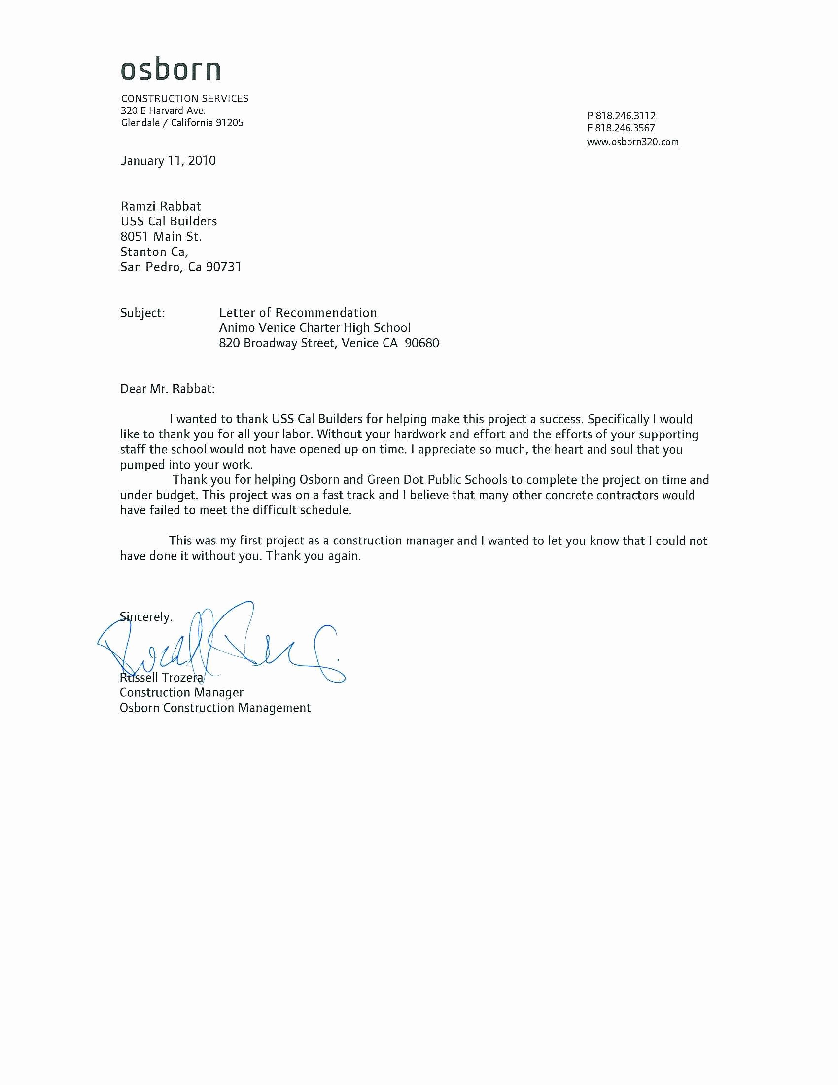 Form for Letter Of Recommendation New Free Re Mendation Letter Download