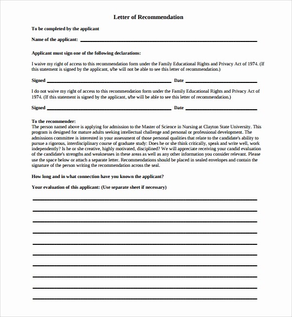 Form for Letters Of Recommendation Best Of 7 Nurse Reference Letters – Pdf Word