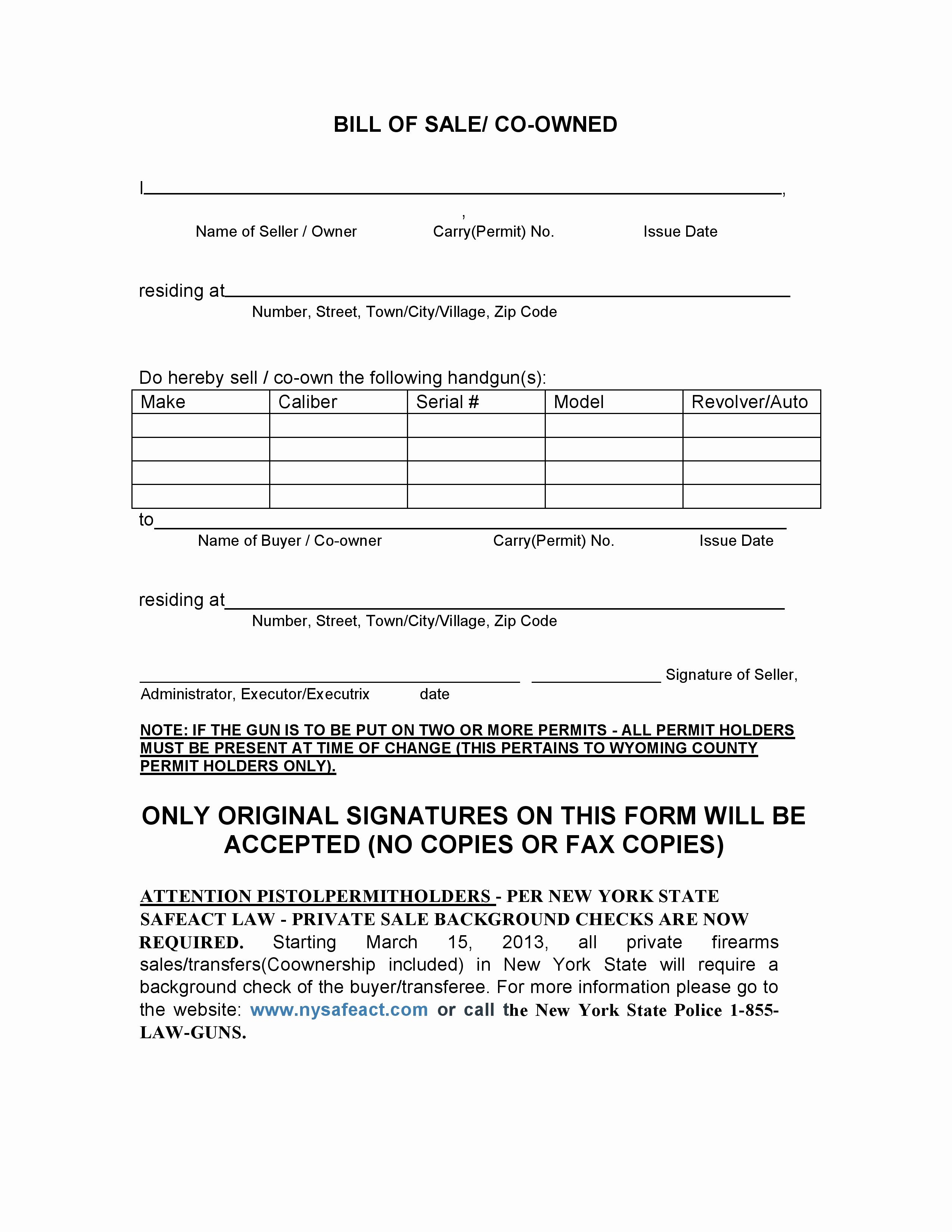 Form Of Bill Of Sale Awesome Ny Bill Of Sale form