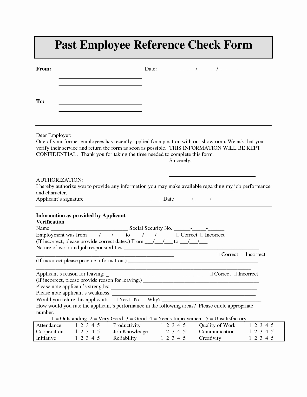 Form Of Resume for Job Unique Prior Employment Verification form Portablegasgrillweber