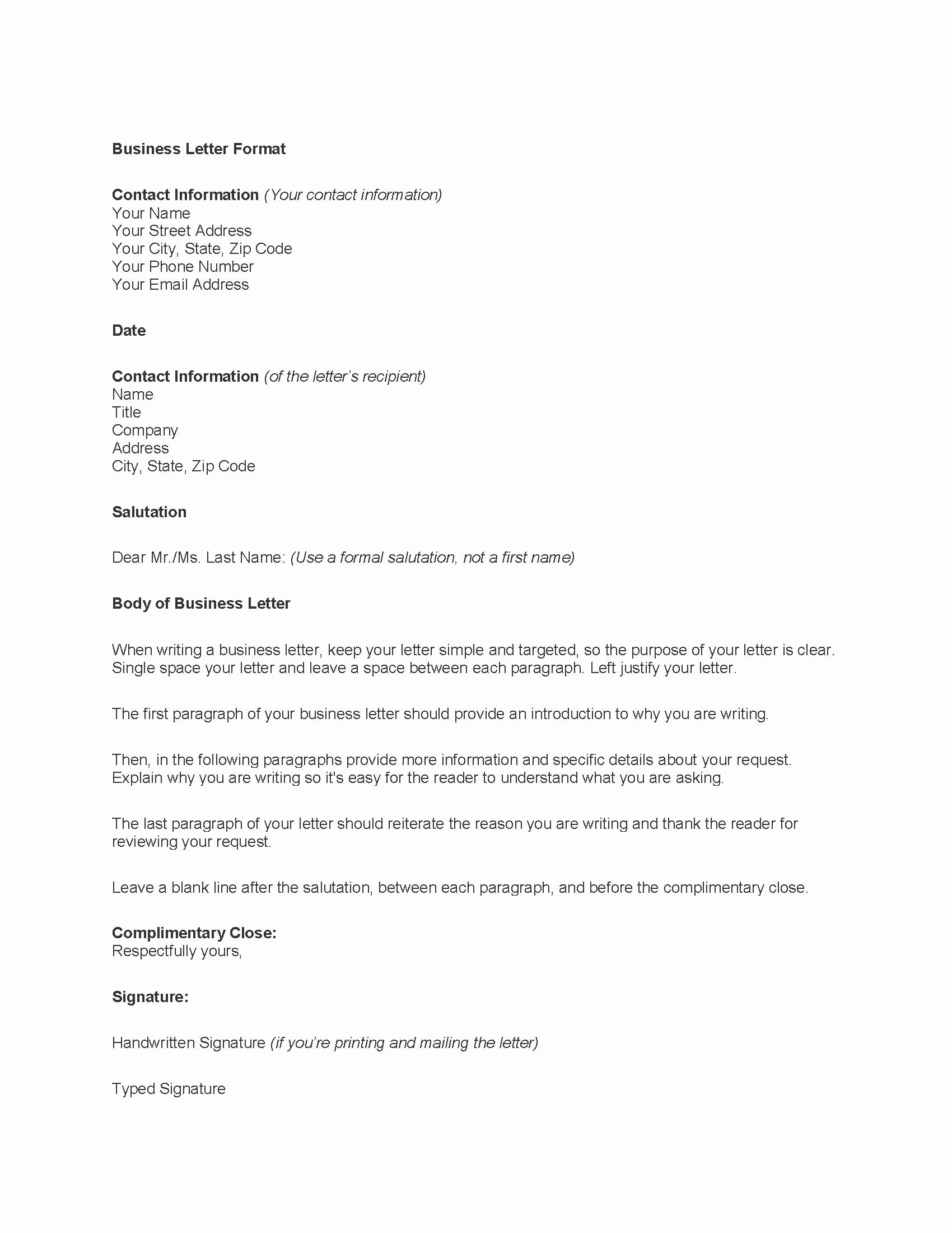 Formal Business Letter format Template New Business Letter Template Uk