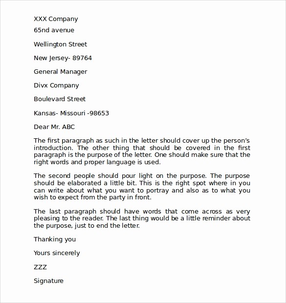 Formal Business Letter Template Word Awesome formal Business Letter Template 35 formal Business