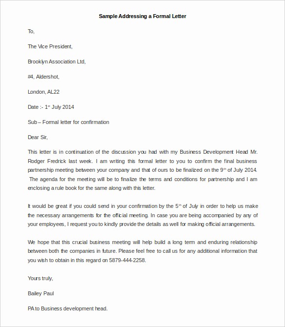Formal Business Letter Template Word Inspirational 35 Best formal Letter Template Free Sample Example