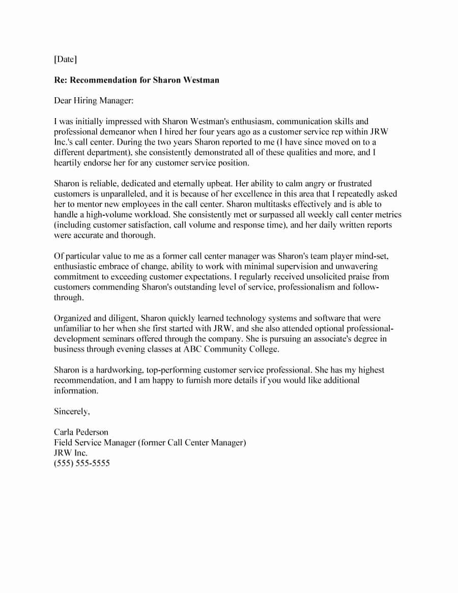 Formal Letter Of Recommendation Template Best Of 43 Free Letter Of Re Mendation Templates &amp; Samples