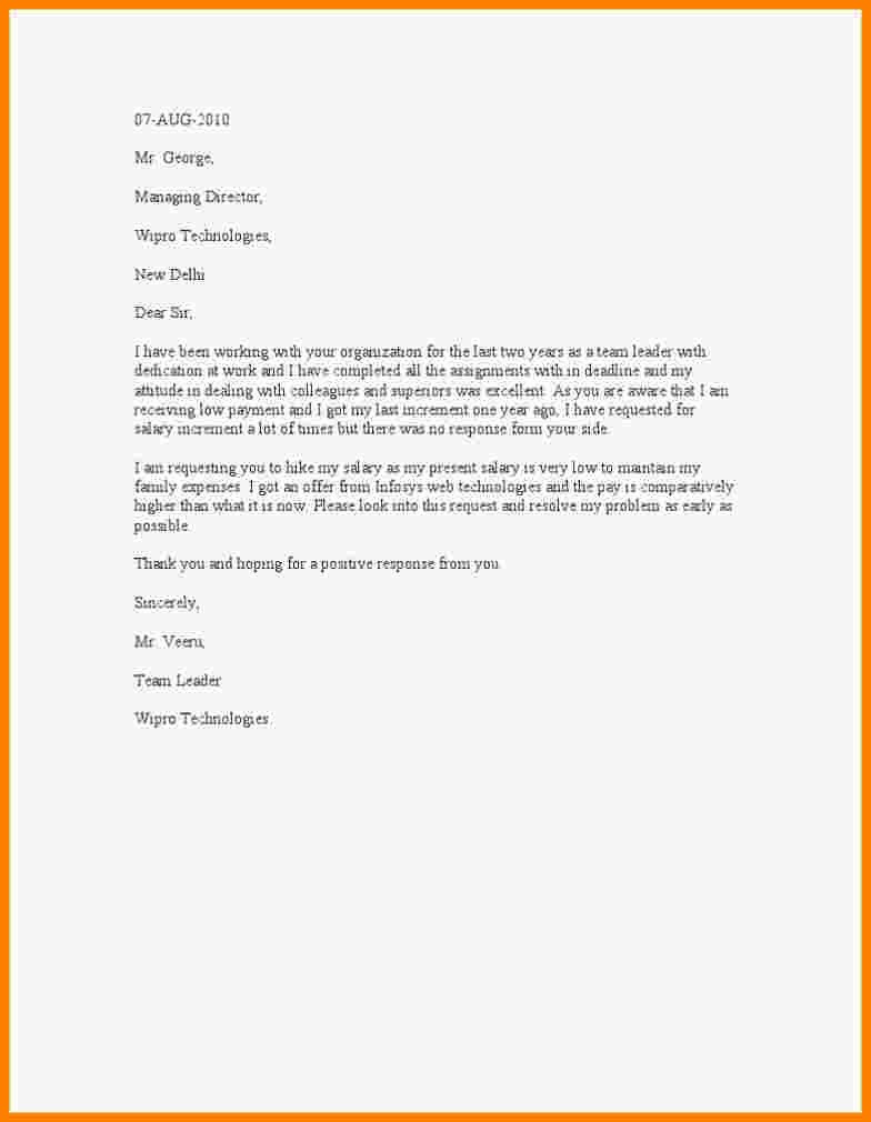 Format A Letter In Word Awesome 6 format Of Increment Letter Of Salary