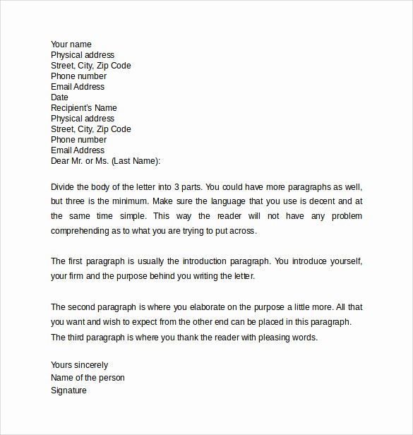 Format A Letter In Word Luxury Professional Letter formats 8 Download Free Documents