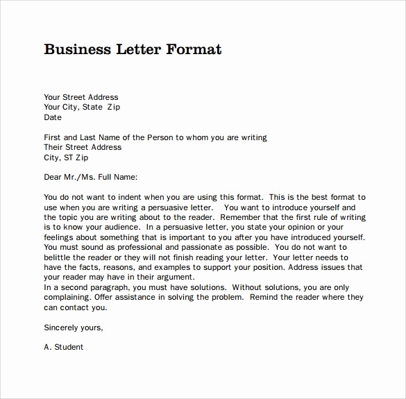 Format A Letter In Word New Business Letters format 15 Download Free Documents In