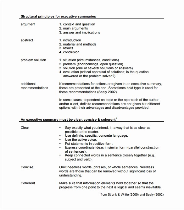 Format for An Executive Summary Unique 31 Executive Summary Templates Free Sample Example