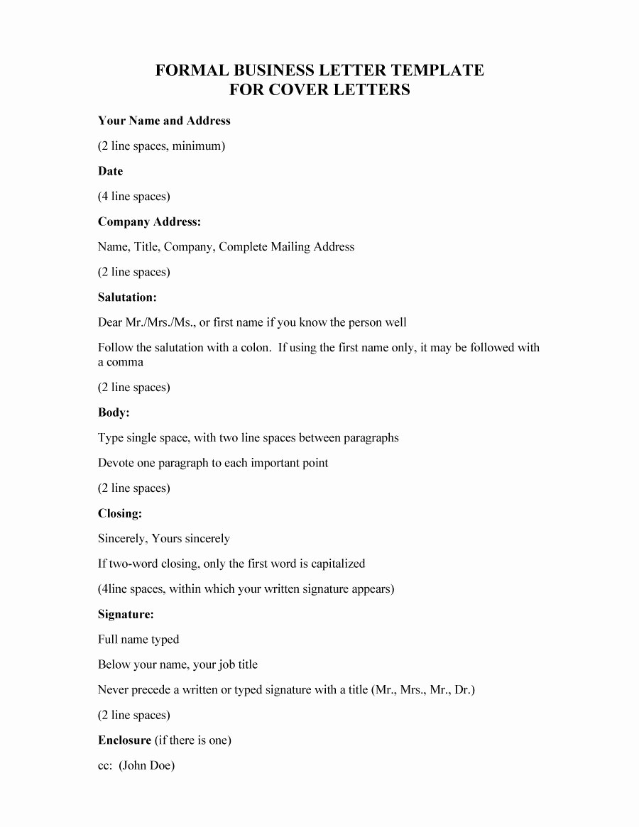 Format for formal Business Letter Awesome 35 formal Business Letter format Templates &amp; Examples