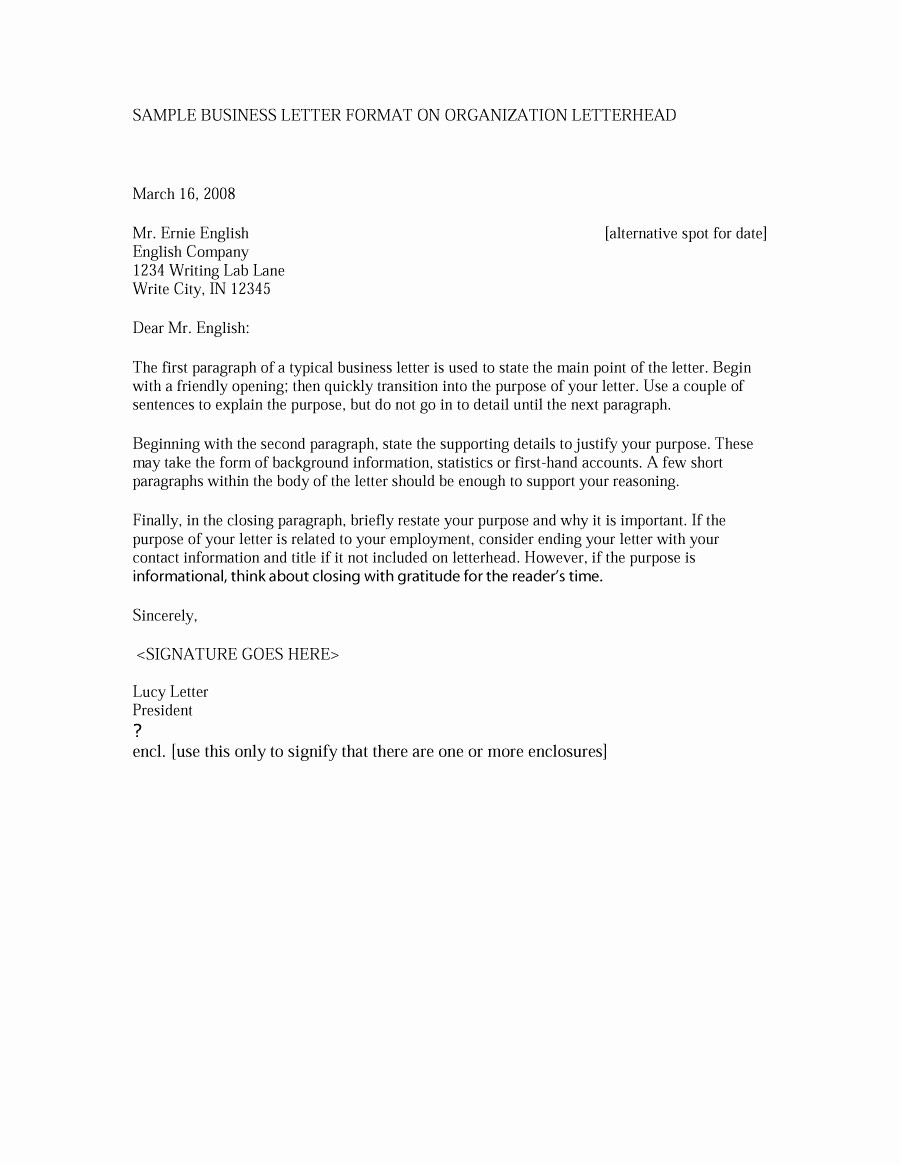 Format for formal Business Letter Awesome 35 formal Business Letter format Templates &amp; Examples