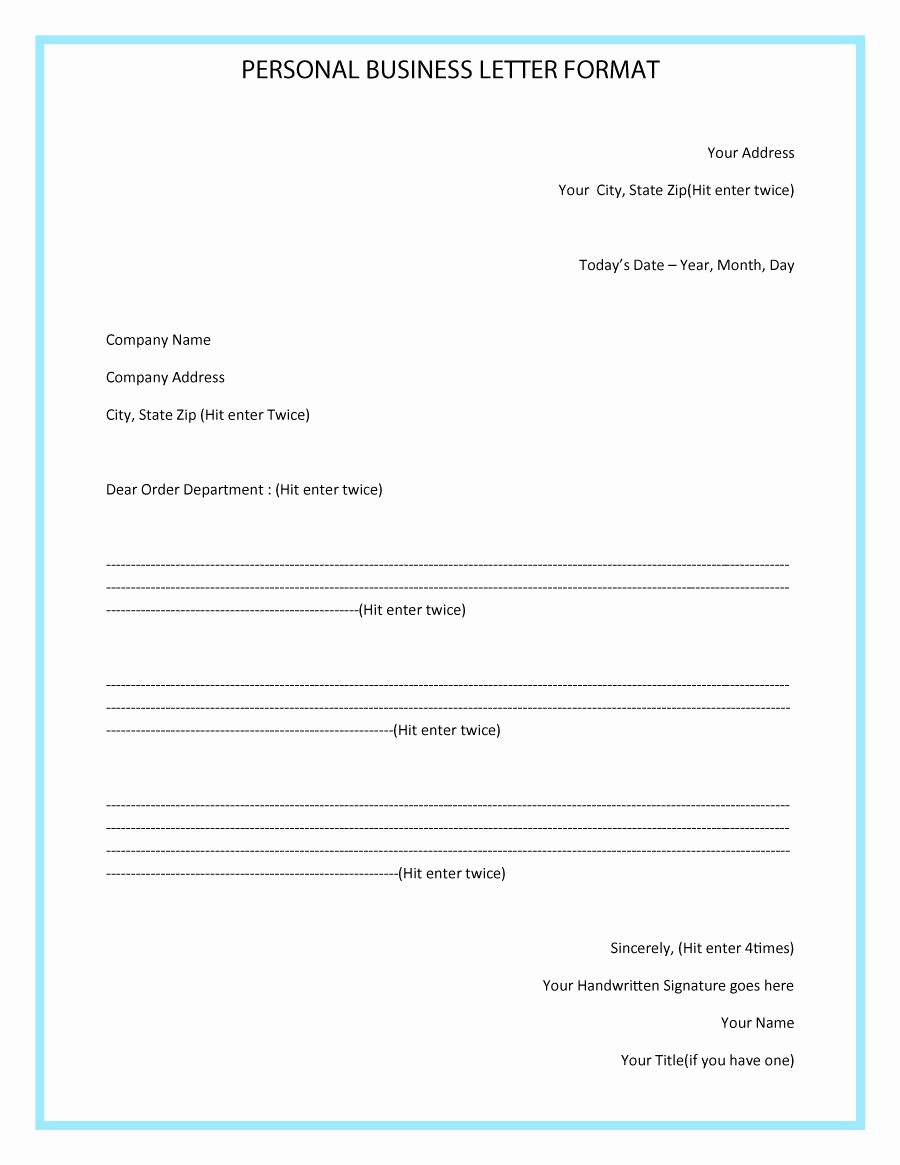 Format for formal Business Letter New 35 formal Business Letter format Templates &amp; Examples