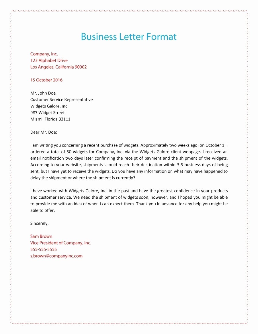 Format for formal Business Letter New How to format A Business Letter