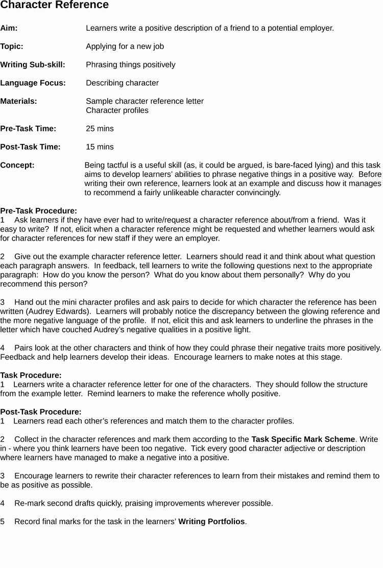 Format for Letters Of Recommendation Awesome 5 Samples Of Character Reference Letter Template