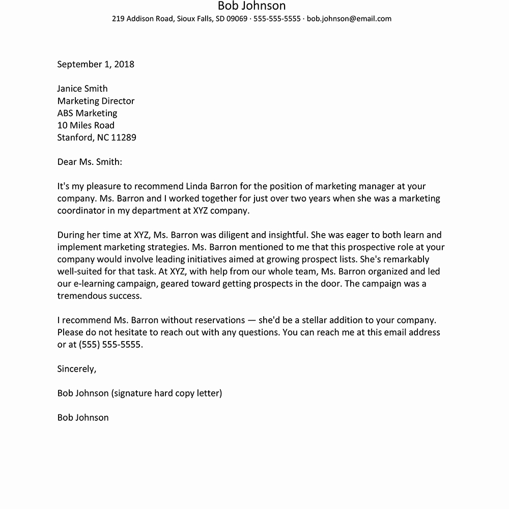 Format for Letters Of Recommendation Fresh Sample Reference Letter format