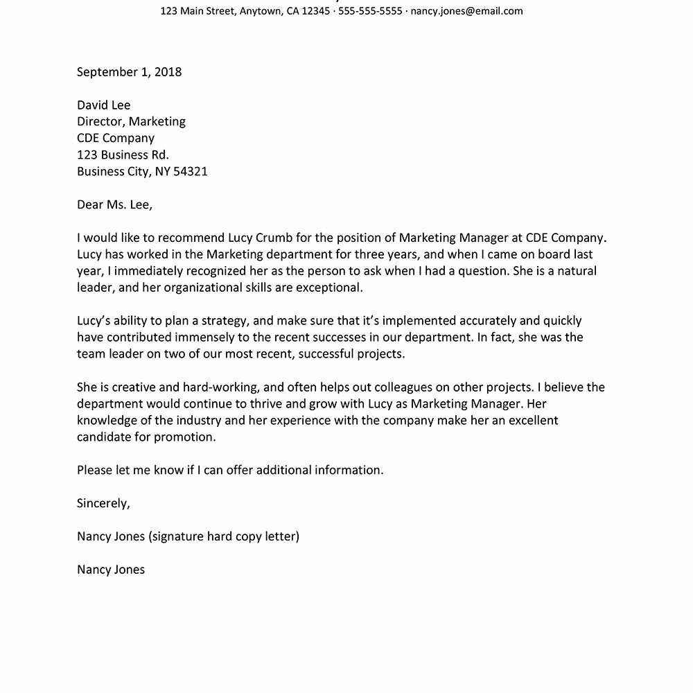 Format Of A Recommendation Letter Awesome Sample Re Mendation Letters for A Promotion