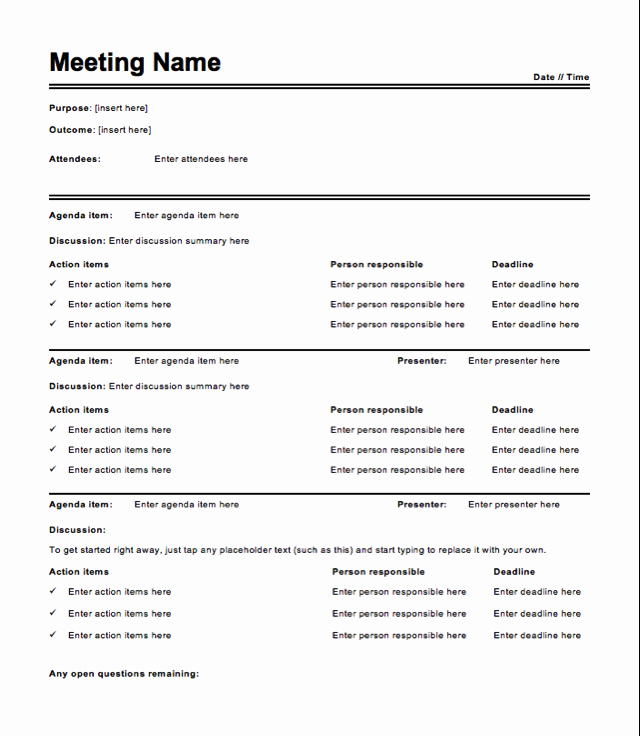 Format Of Minute Of Meeting Awesome Free Meeting Minutes Template How to Write Meeting