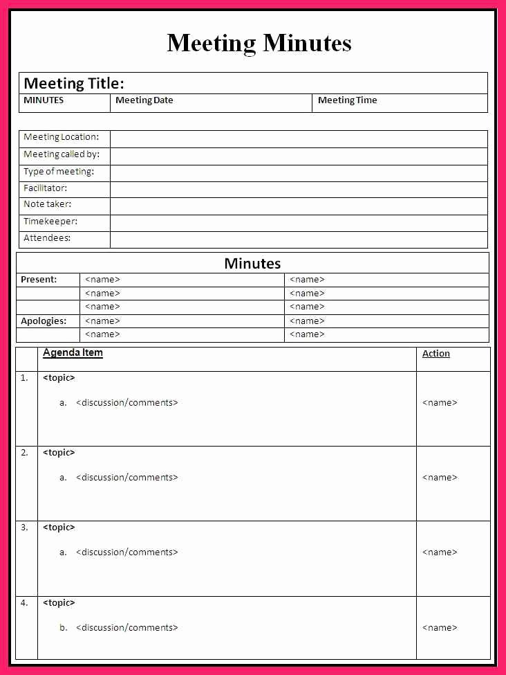 Format Of Minute Of Meeting Awesome Minutes Of Meeting Template