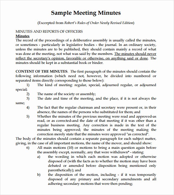 Format Of Minute Of Meeting Elegant 8 Meeting Summary Templates Download for Free