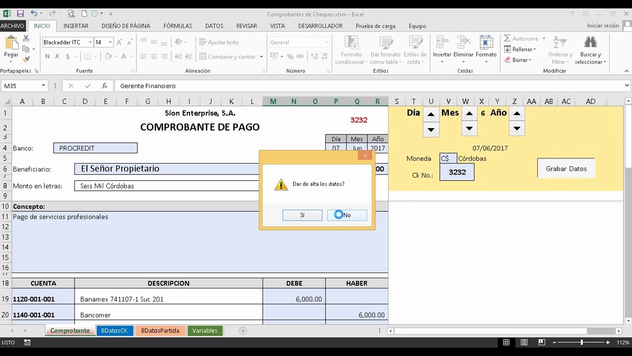 Formato De Pyg En Excel New formato Probante De Pago De Cheques En Excel