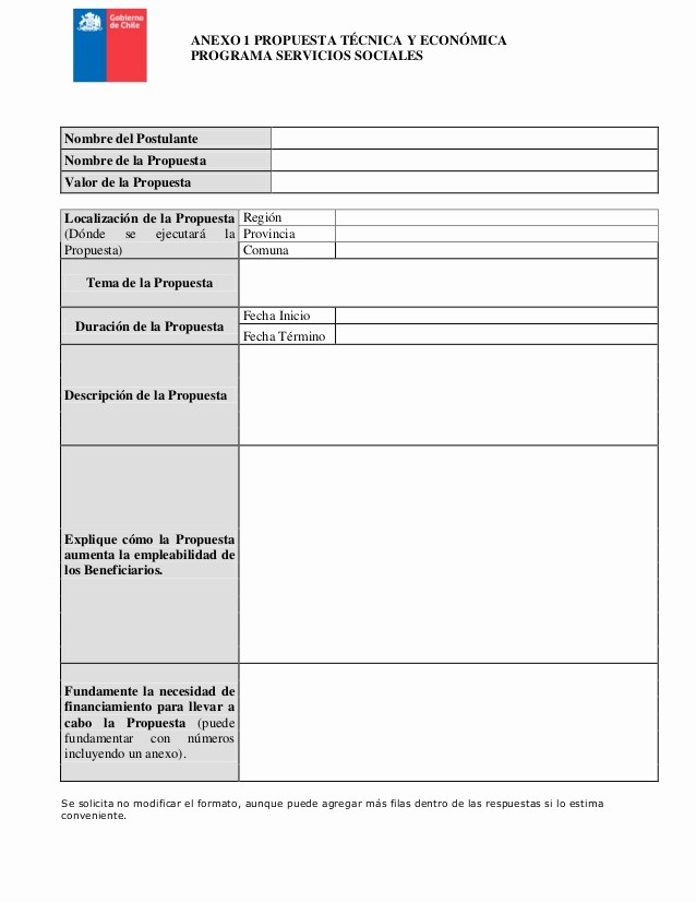 Formato De Un Informe Simple Fresh Anexo 1 Propuesta Técnica Y Económica