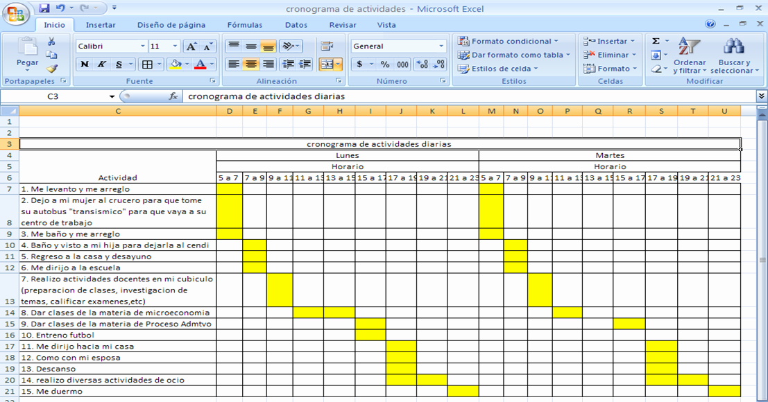 50 Formato Excel Cronograma De Actividades 3940