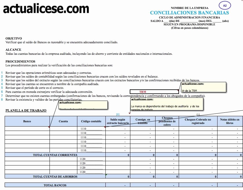 Formato Extracto Bancario En Excel Unique [formato] Auditora De Conciliaciones Bancarias