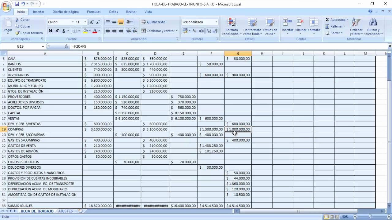 Formatos De Excel Para Contabilidad Beautiful Hoja De Trabajo Practica En Excel