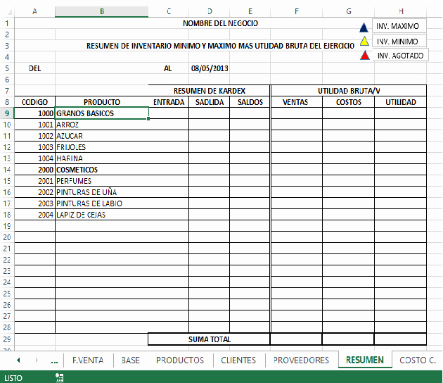 Formatos De Excel Para Contabilidad Luxury Sistema De Gestion – Facturacion E Inventario En Excel 11