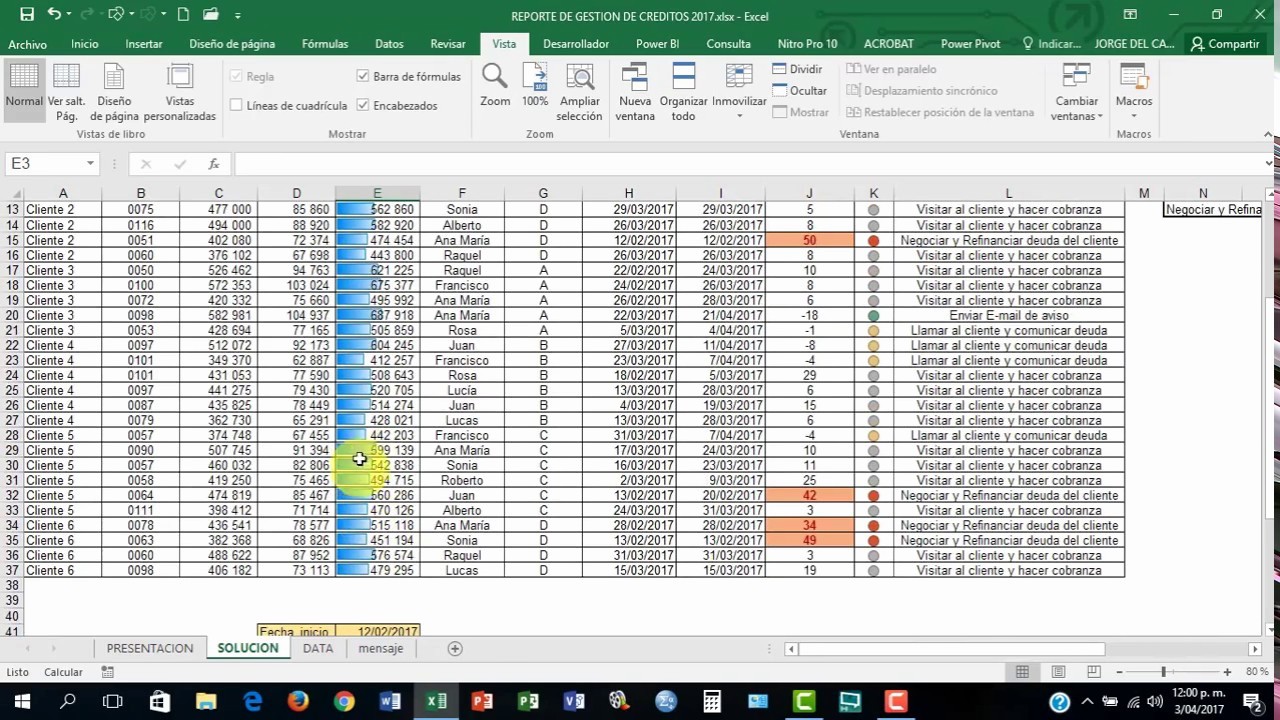 Formatos De Excel Para Reportes Beautiful GestiÓn De CrÉditos Y Cobranzas Con Excel 2016