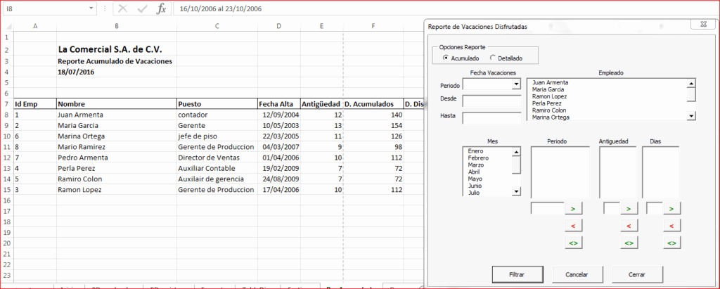 Formatos De Excel Para Reportes Fresh Vacaciones De Empleados En Excel – formulas Excel