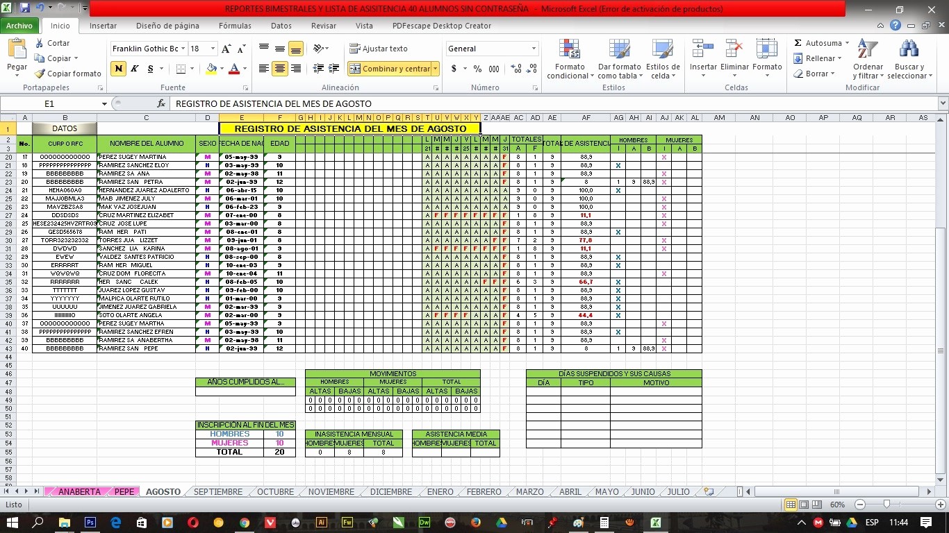 Formatos De Excel Para Reportes New formato En Excel Reportes Bimestrales Y Lista De