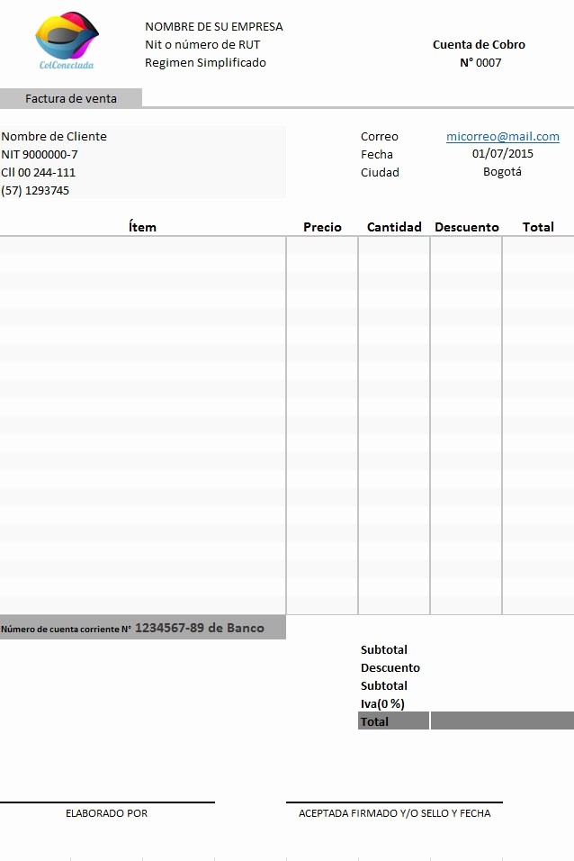 Formatos De Facturas En Excel Luxury 11 12 formatos De Facturas En Excel
