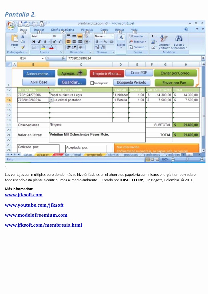Formatos Para Cotizaciones En Excel Fresh Sistema De Cotizaciones Con Excel Crea Pdf Correo Fax