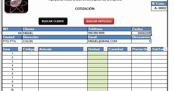 Formatos Para Cotizaciones En Excel New Ramon Gracesqui formato Cotización Automática Con Macros