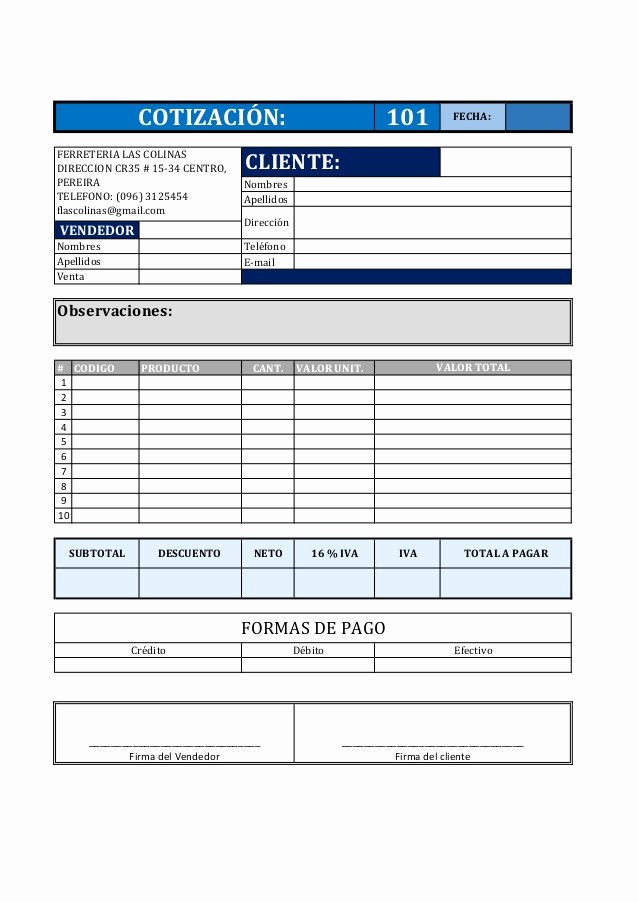 50 Formatos Para Cotizaciones En Word