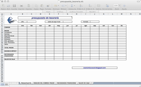 Formatos Para Presupuestos En Excel New Presupuesto De Tesorera Descargar