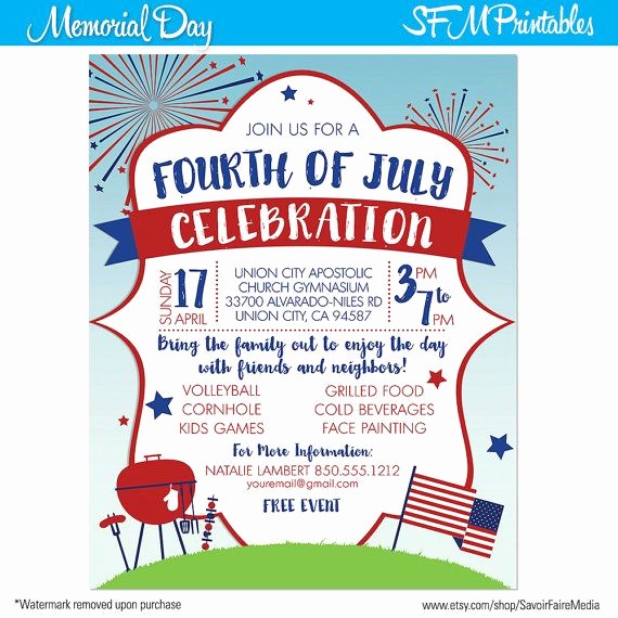 Fourth Of July Invitation Template New 1000 Images About Fourth 4th Of July Invitation On