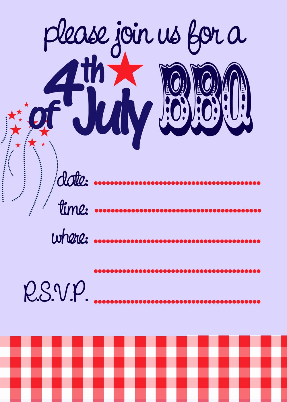 Fourth Of July Invitation Template Unique 6 Best Of 4th July Invitations Templates