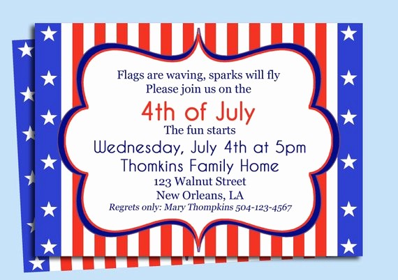 Fourth Of July Party Invitations Inspirational Fourth Of July Invitation Printable or Printed with Free