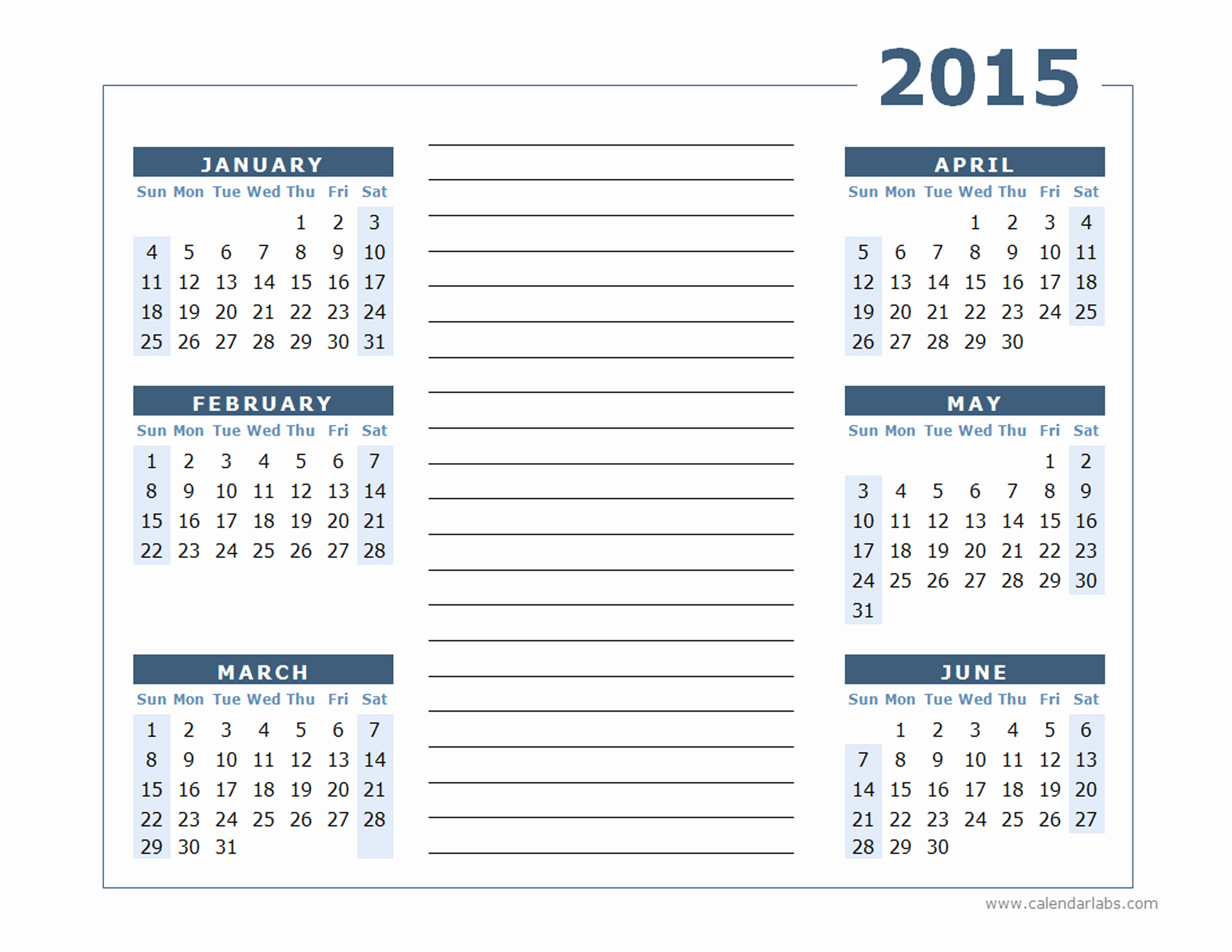 Free 2015 Yearly Calendar Template Lovely 2015 Yearly Calendar Two Page Free Printable Templates