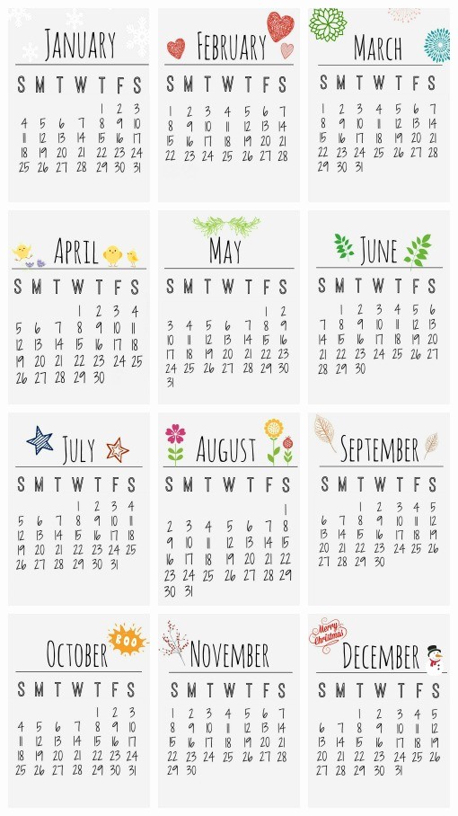 Free 2015 Yearly Calendar Template Unique Small Printable Calendars Aztec Line
