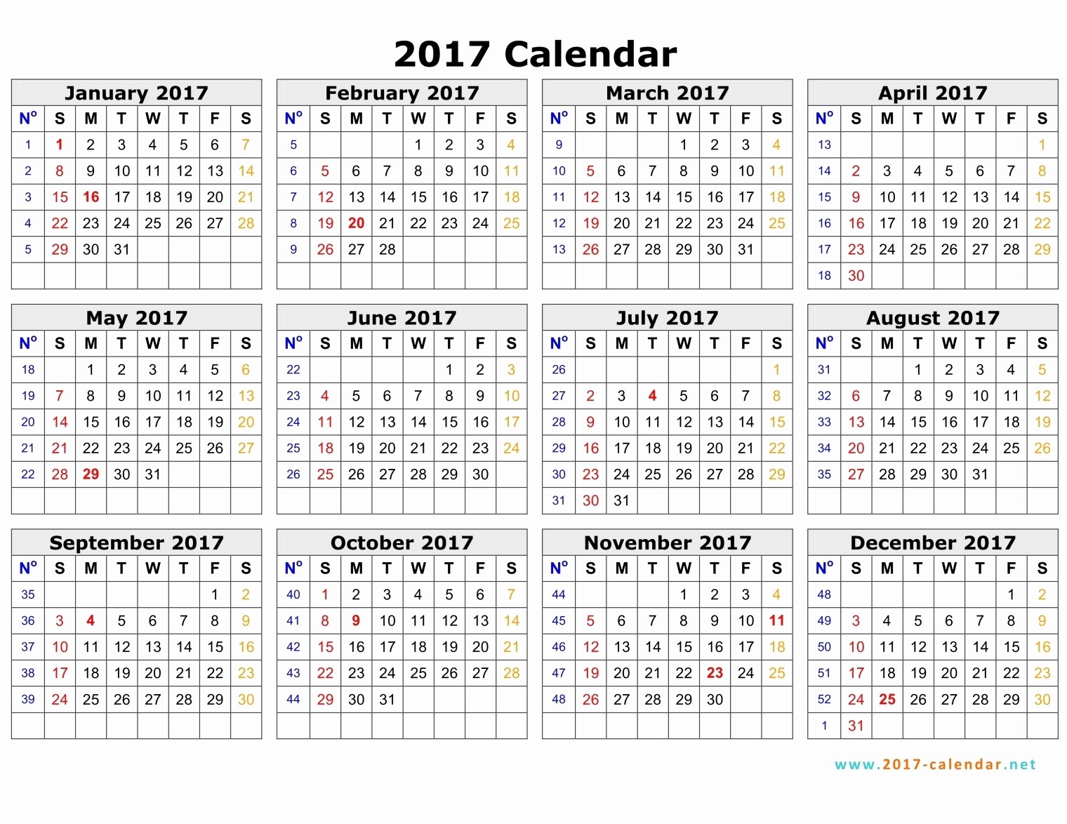 Free 2017 Printable Calendar Word New 2017 Printable Calendar Word