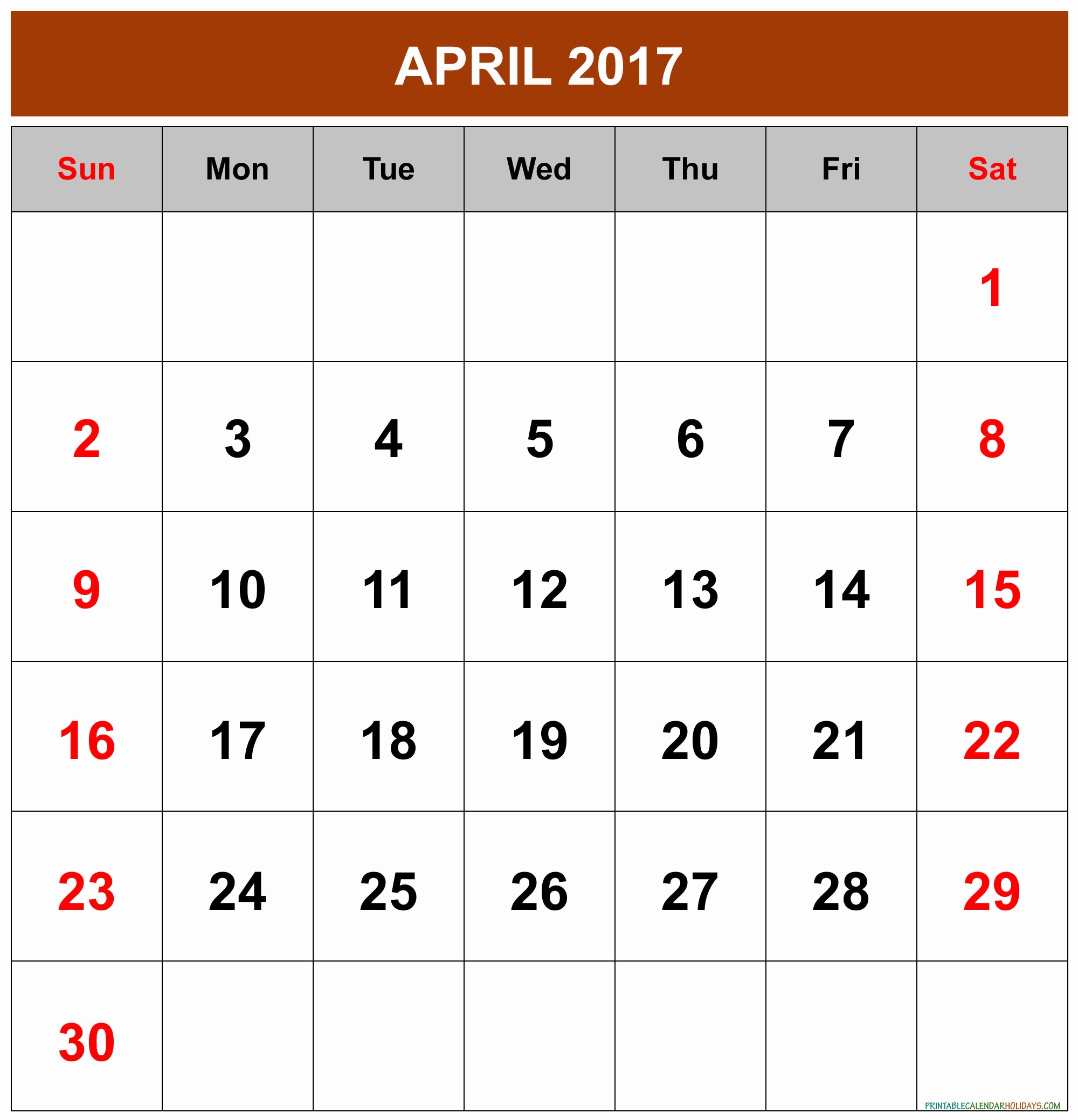 Free 2017 Printable Calendar Word New April 2017 Calendar Word