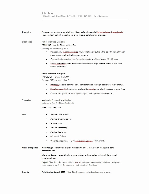 Free and Easy Resume Templates Fresh Easy Resume Template