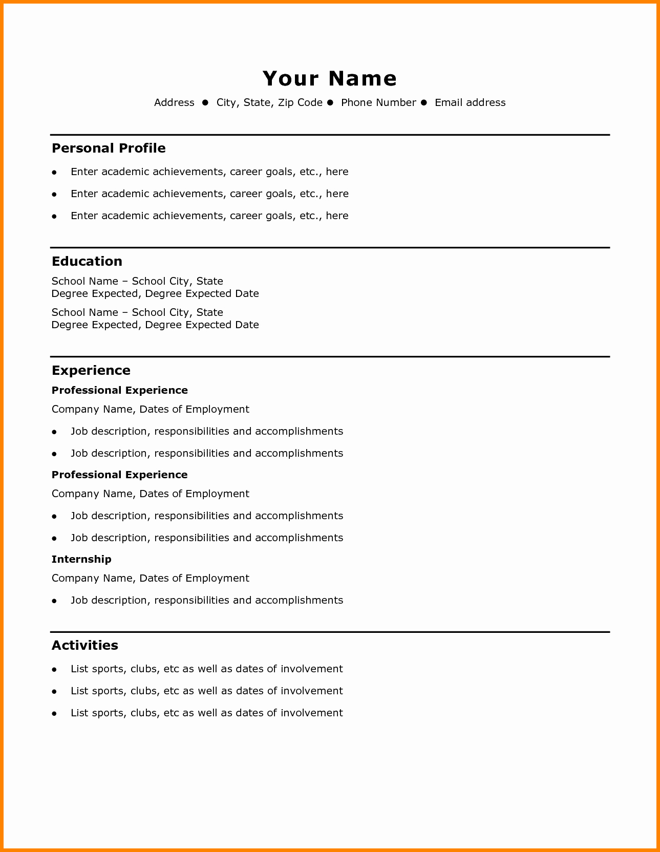 Free and Easy Resume Templates Inspirational 7 Easy Cv Templates Free
