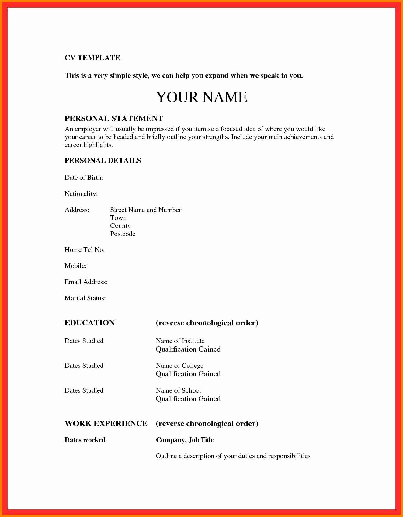 Free and Easy Resume Templates New 8 Easy Resume format Sample